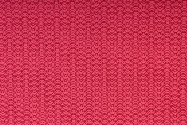 Tkanina bawełniana różowa w bordowe fale 128.744.3006