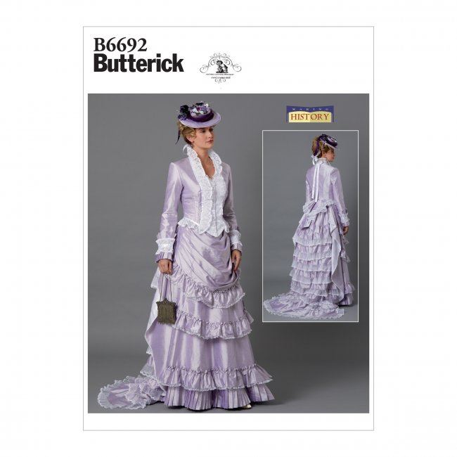 Wykrój Butterick na damskie sukienki historyczne w wielkości 36-44 B6692-A5