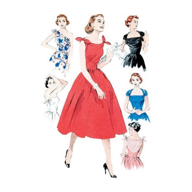 Wykrój Butterick na sukienki w stylu retro w roz. 44-52 B5708/E5