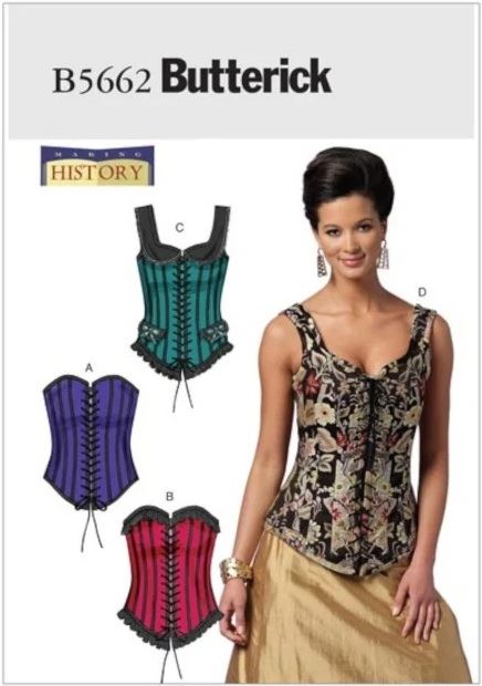 Wykrój na gorset Butterick w rozmiarze 32-40 B5662-A5