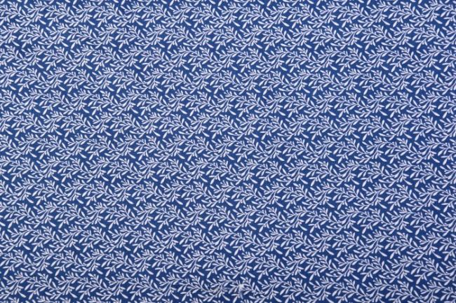 Tkanina bawełniana niebieska w białe gałązki 128.748.3007
