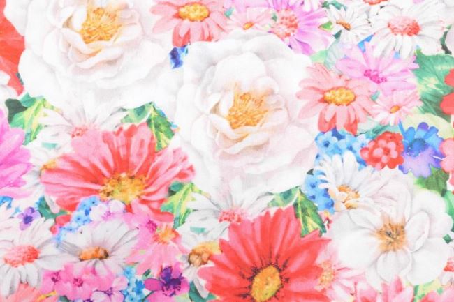 Bawełniana tkanina koszulowa z kwiatami 01231/613