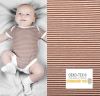 Dzianina bawełniana z kolekcji BABY z ciemnomusztardowymi paskami 18489/053