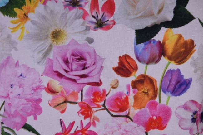 Tkanina dekoracyjna z cyfrowym nadrukiem orchidei 1339/050