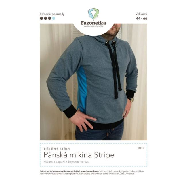Wykrój Fazonetka na męską bluzę Stripe w roz. 44-66 FA044
