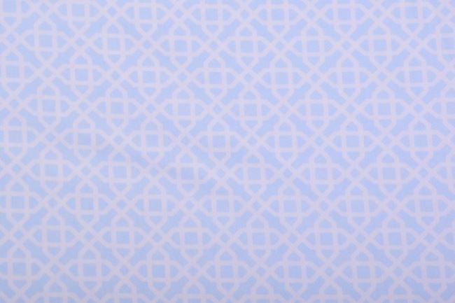 Bawełna elastyczna jasno niebieska z geometrycznym nadrukiem 2065/002