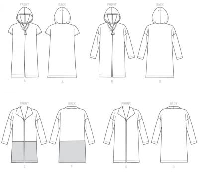 Wykrój Butterick na damski płaszcz w roz. LRG-XXL B6394-ZZ (1)