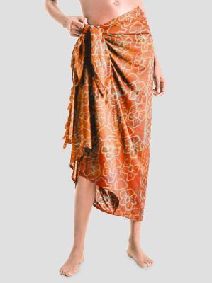 Pareo/sarong z nadrukiem kwiatów batikowych BALI157 (2)