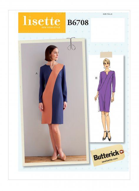 Wykrój Butterick na damską sukienkę w wielkości 44-52 B6708-E5