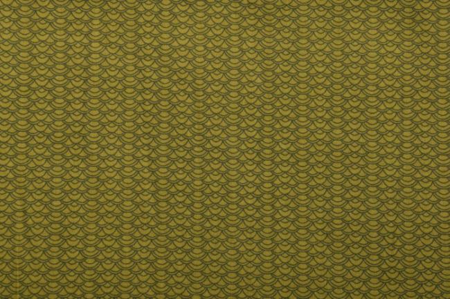 Tkanina bawełniana zielona w drobne fale 128.744.3004