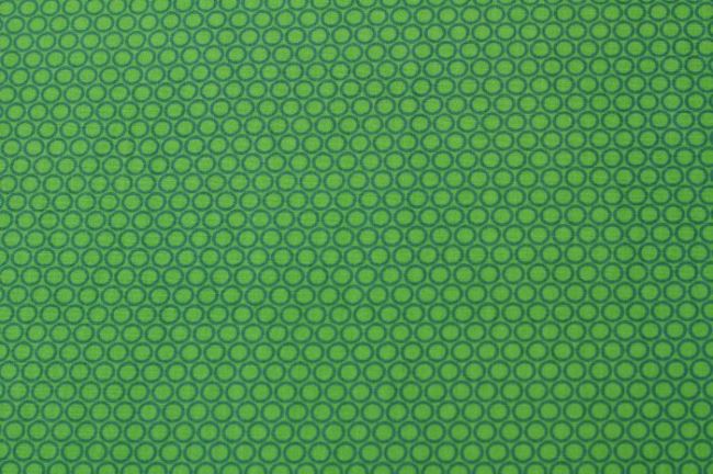 Bawełna zielona ze wzorem kółeczek 6507/025