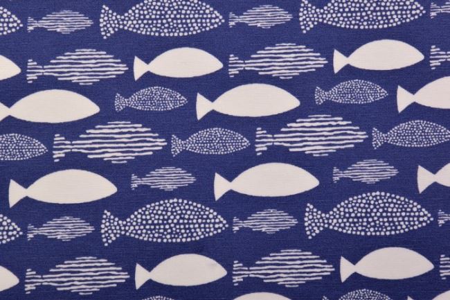 Tkanina dekoracyjna z nadrukiem rybek 1304/006