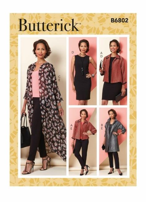 Wykrój Butterick na damski komplet w roz. 40-48 B6802-E5