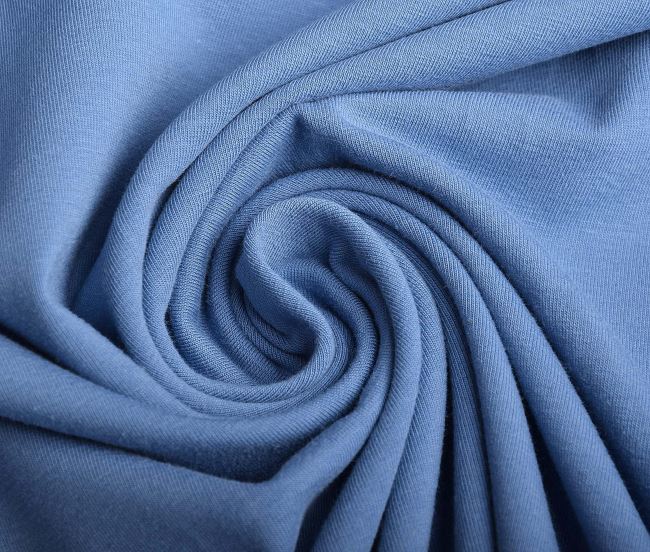 Dzianina bawełniana w kolorze niebieskim 186343