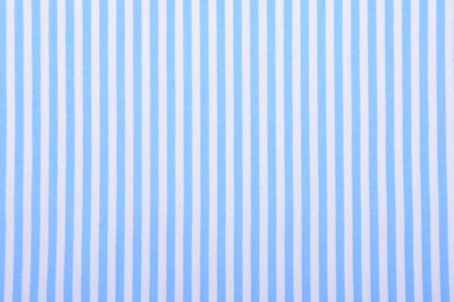 Tkanina bawełniana z nadrukiem biało - niebieskich pasów KC0072-605