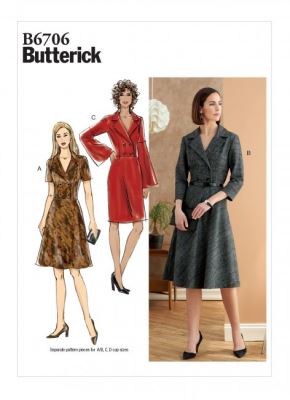 Wykrój Butterick na damską sukienkę w wielkości 36-44 B6706-A5