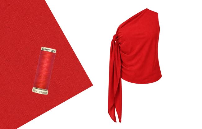 Zestaw do uszycia letniego topu wiskozowego czerwony SET62