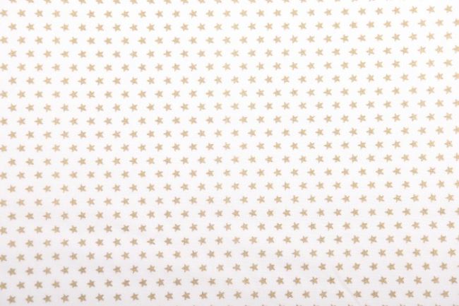 Świąteczna tkanina bawełniana kremowa z drobnymi gwiazdkami 12702/051