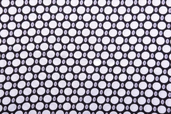 Tkanina wiskozowa czarna z nadrukiem białych kropek 132.516.0801