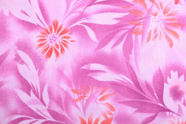 Amerykańska bawełna na patchwork różowa z kwiatami 199PYOPM/154