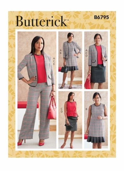 Wykrój Butterick na damski komplet w roz. 32-40 B6795-A5