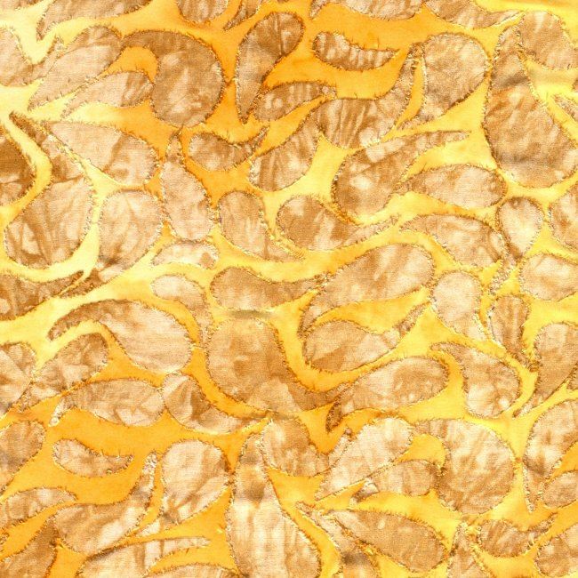Dzianina żółta z batikowanym plastycznym wzorem 13572/035