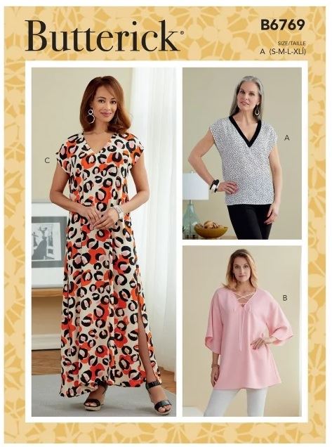 Wykrój Butterick na sukienkę i bluzkę w rozmiarach S-XL B6769-A