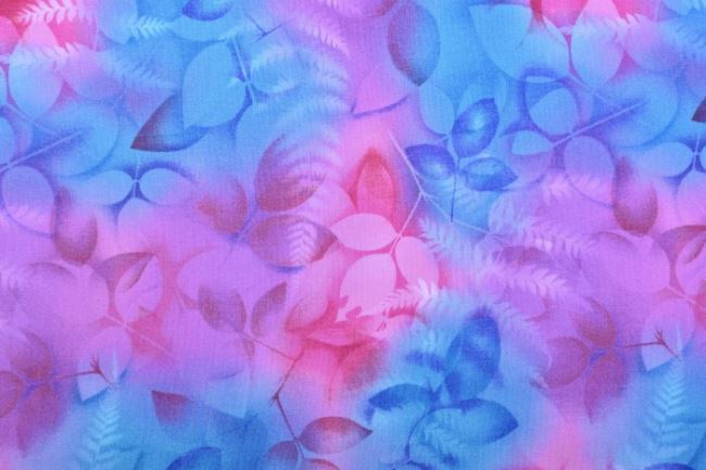 Amerykańska bawełna do patchworku fioletowa batikowana z kwiatowym wzorem 199PYOPM/41