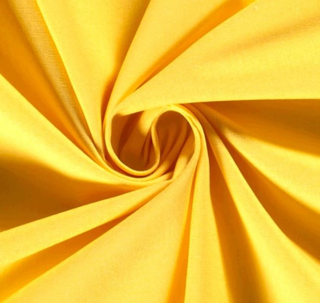 Tkanina bawełniana z domieszką lnu w kolorze żółtym 19279/034