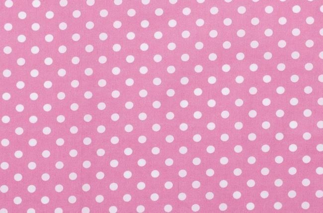 Tkanina bawełniana różowa z nadrukiem kropek 05570/011