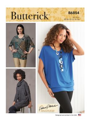 Wykrój Butterick na damskie bluzki w wielkości 42-50 B6854-F5