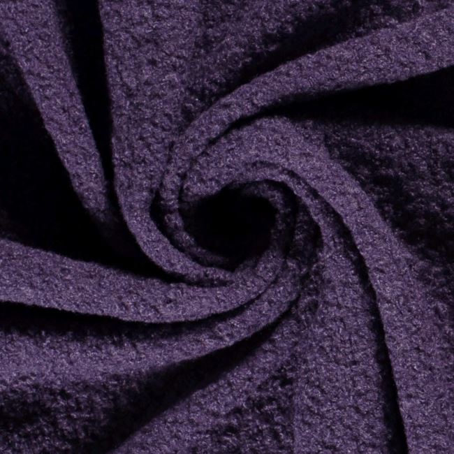 Tkanina płaszczowa bukle boucle w kolorze fioletowym 20057/047
