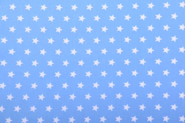 Tkanina bawełniana jasnoniebieska z nadrukiem gwiazdek KC0072-005