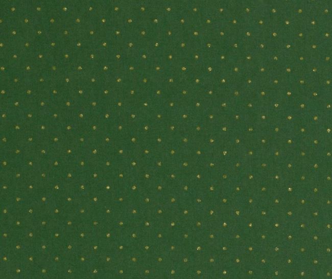 Świąteczna tkanina bawełniana zielona z nadrukiem kropek 20701/025