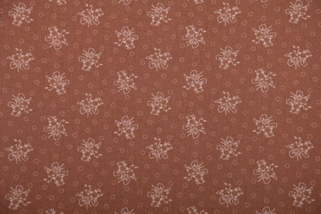 Amerykańska bawełna na patchwork z kolekcji Hickory road brązowa w kwiatki 38062-24