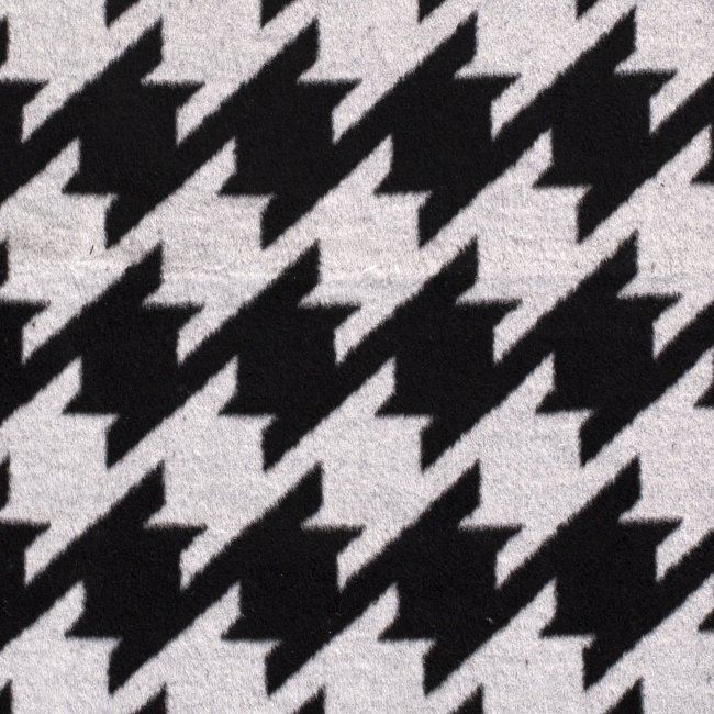 Tkanina płaszczowa szaro-czarna z geometrycznym wzorem 14100/069
