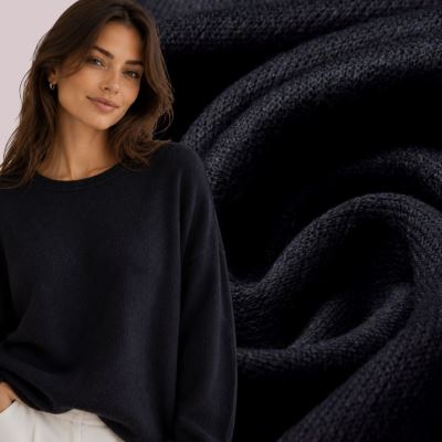 Dzianina swetrowa w kolorze czarnym 12295/2022CL22