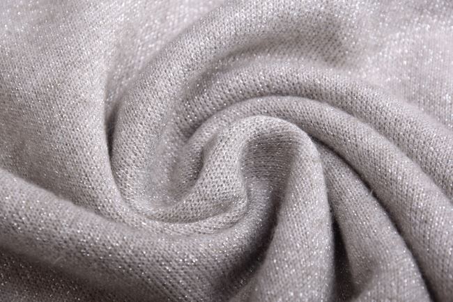 Dzianina  swetrowa w beżowym kolorze z lureksem CC-KT-3015/2