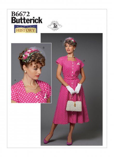 Wykrój Butterick na damskie ozdobne suknie w roz. 44-52 B6672-E5