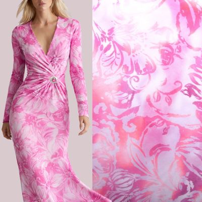 Dzianina funkcyjna BODY PREMIUM z cyfrowym nadrukiem kwiatowym SMT-SF8082T