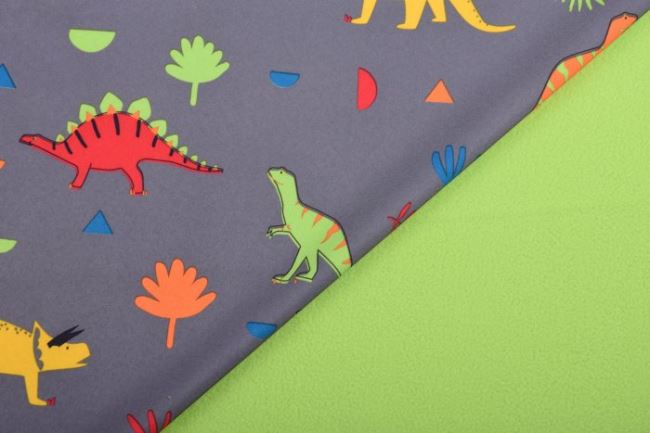 Softshell szary w kolorowe dinozaury KC8195-065