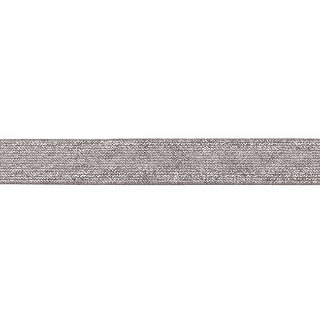 Ozdobna guma jasnobrązowa ze srebrną nitką 2,5cm 44267