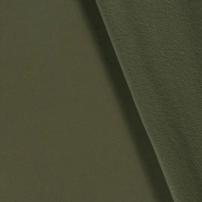 Dzianina dresowa z misiem w kolorze khaki 05650/126