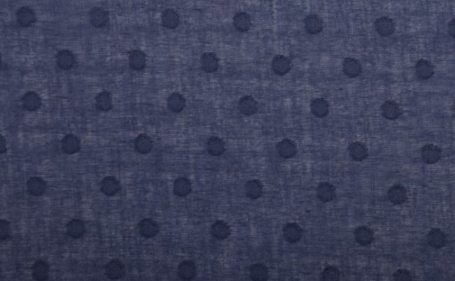 Tkanina bawełniana ciemnoniebieska z kropkami 11064/008