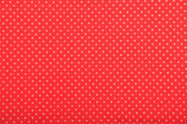 Świąteczna tkanina bawełniana czerwona z drobnymi kropkami 12701/015