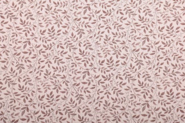 Amerykańska bawełna na patchwork beżowa z listkami 13824-17
