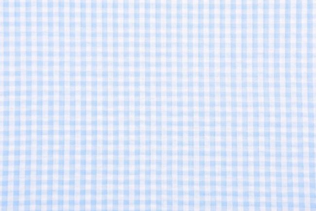 Bawełna koszulowa niebiesko-biała w kratkę kreszowana 13163/003