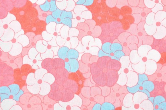 Amerykańska bawełna do patchworku różowa z kwiatami 199PYOPM/69