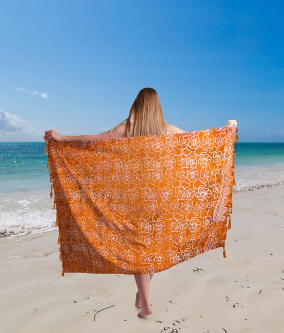 Pareo/sarong z nadrukiem kwiatów batikowych BALI157