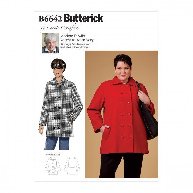 Wykrój Butterick na damski płaszcz w roz. XS-XL B6642-MIS